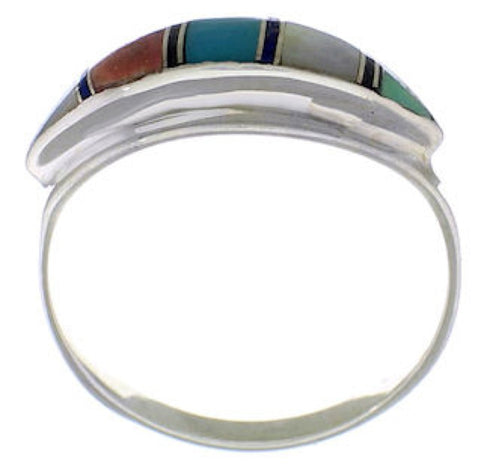 Silver Multicolor Jewelry Southwest Ring Size 8-3/4 MX23035